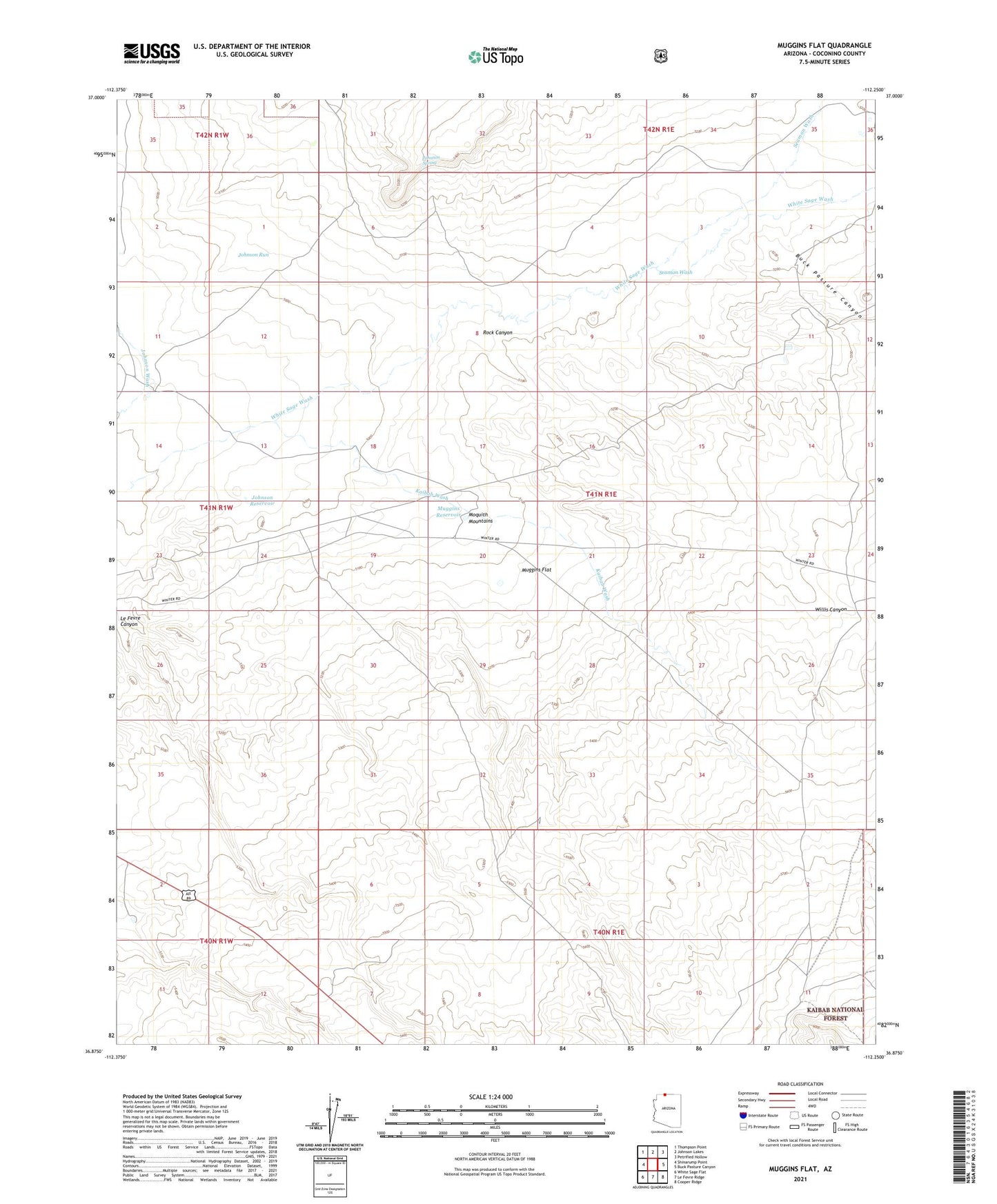 Muggins Flat Arizona US Topo Map Image