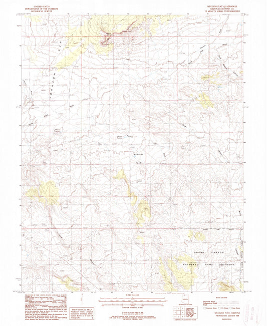 Classic USGS Muggins Flat Arizona 7.5'x7.5' Topo Map Image
