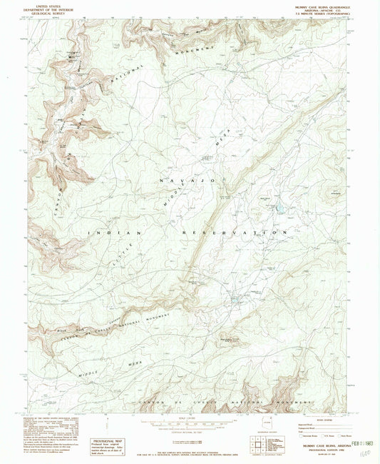 Classic USGS Black Rock Butte Arizona 7.5'x7.5' Topo Map Image