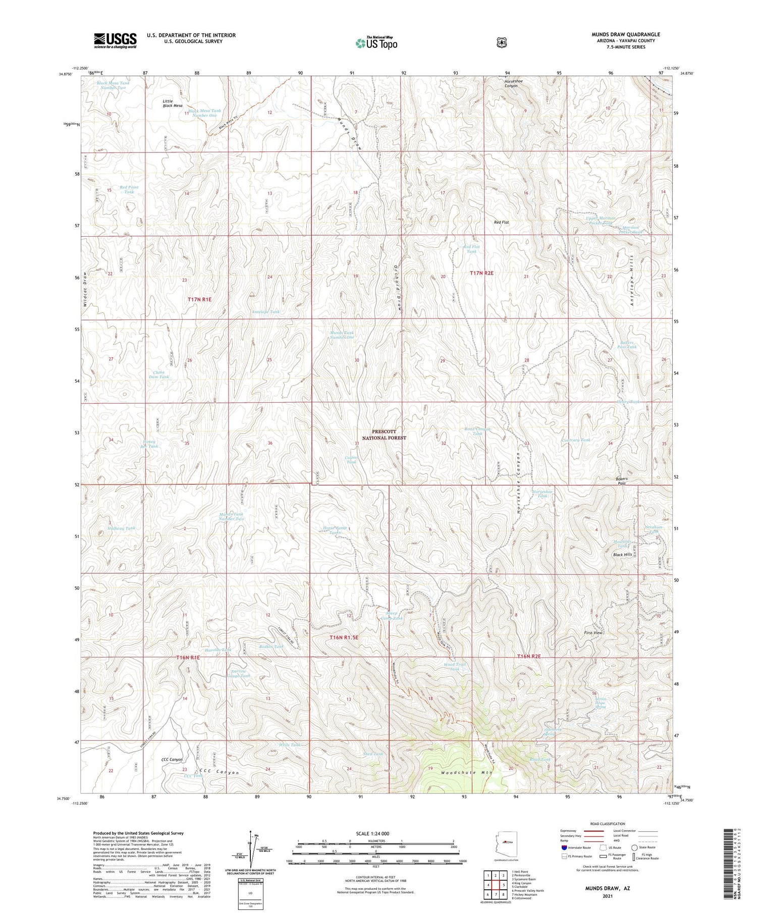 Munds Draw Arizona US Topo Map Image