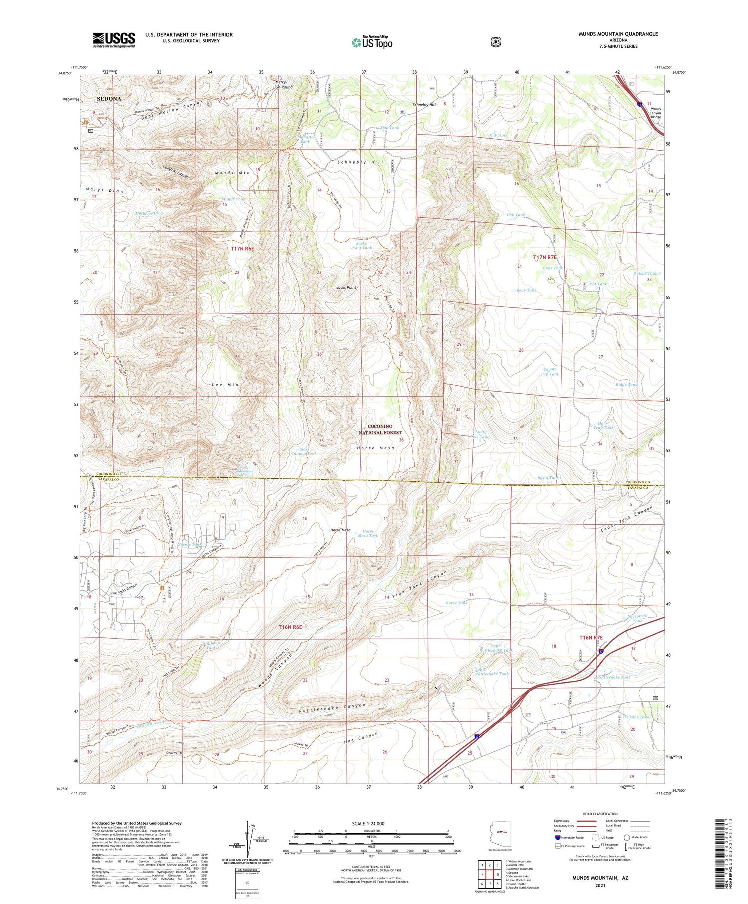 Munds Mountain Arizona US Topo Map Image