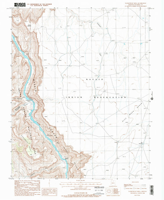 Classic USGS Nankoweap Mesa Arizona 7.5'x7.5' Topo Map Image