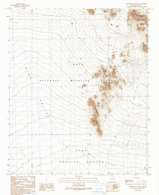 Classic USGS Neversweat Ridge Arizona 7.5'x7.5' Topo Map Image