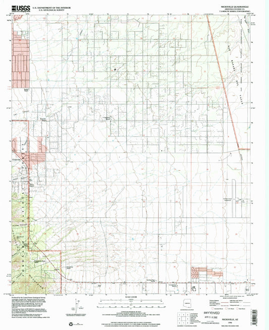 Classic USGS Nicksville Arizona 7.5'x7.5' Topo Map Image