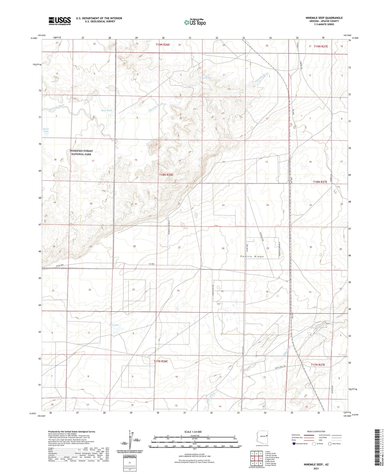 Ninemile Seep Arizona US Topo Map Image