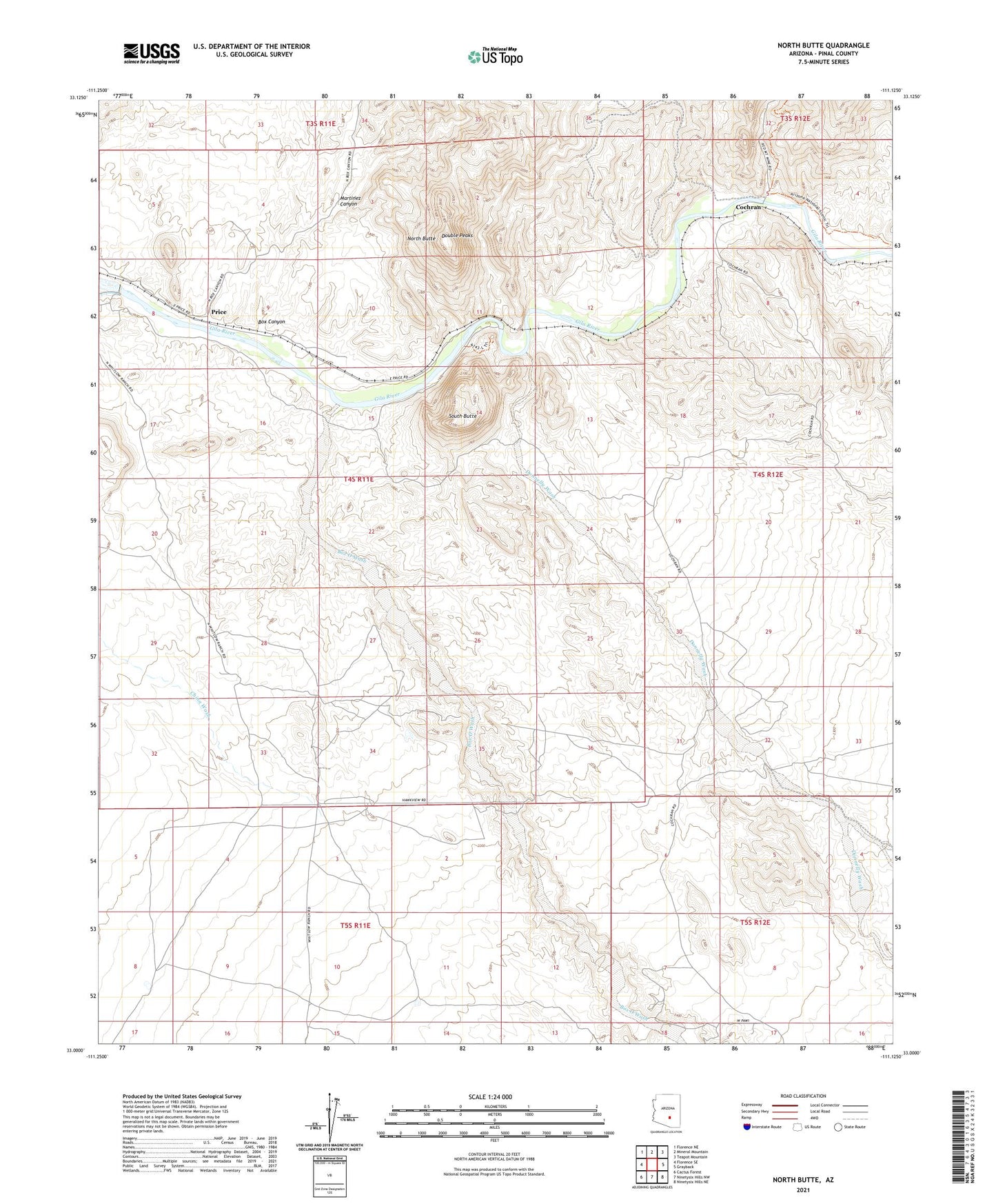 North Butte Arizona US Topo Map Image