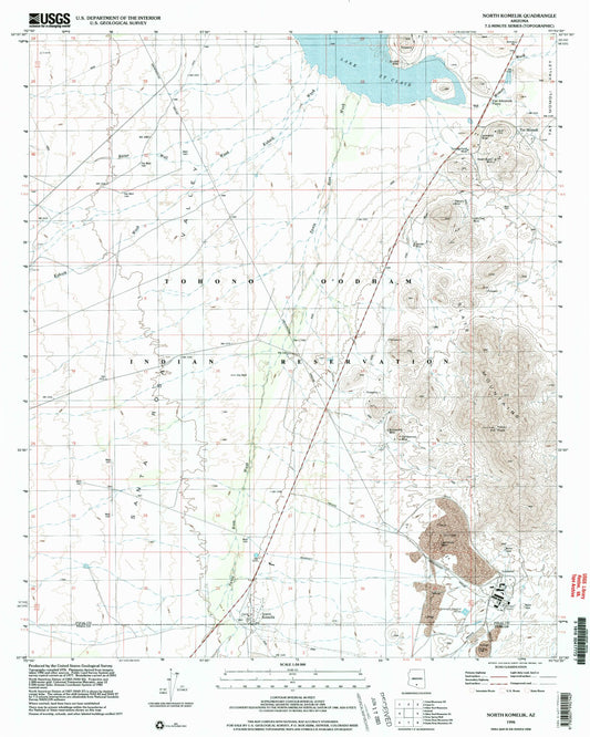 Classic USGS North Komelik Arizona 7.5'x7.5' Topo Map Image