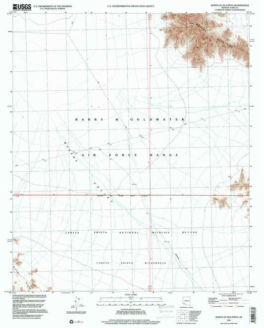 Classic USGS North of Isla Pinta Arizona 7.5'x7.5' Topo Map Image