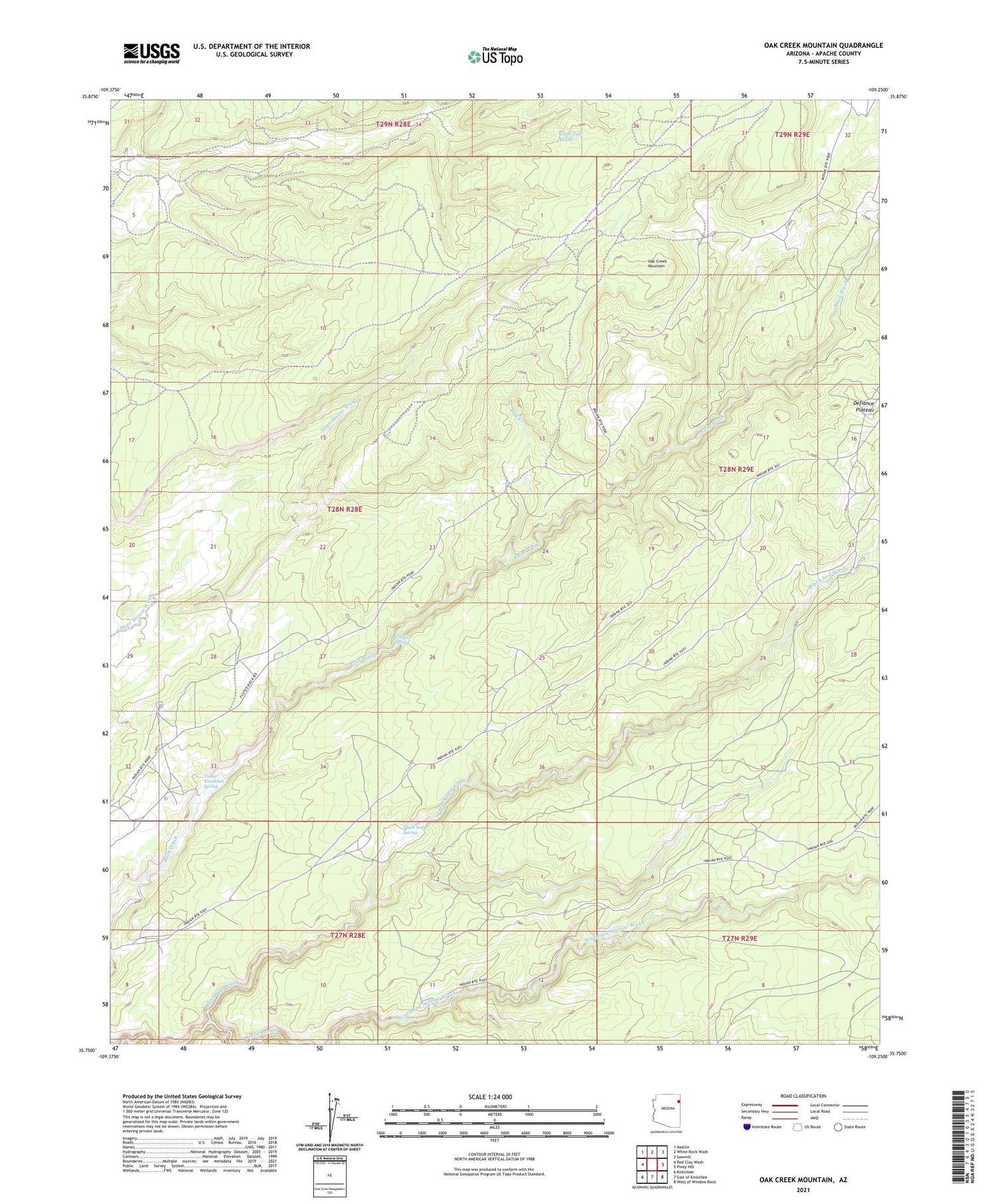 Oak Creek Mountain Arizona US Topo Map Image