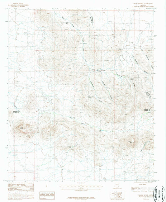 Classic USGS Orange Butte Arizona 7.5'x7.5' Topo Map Image