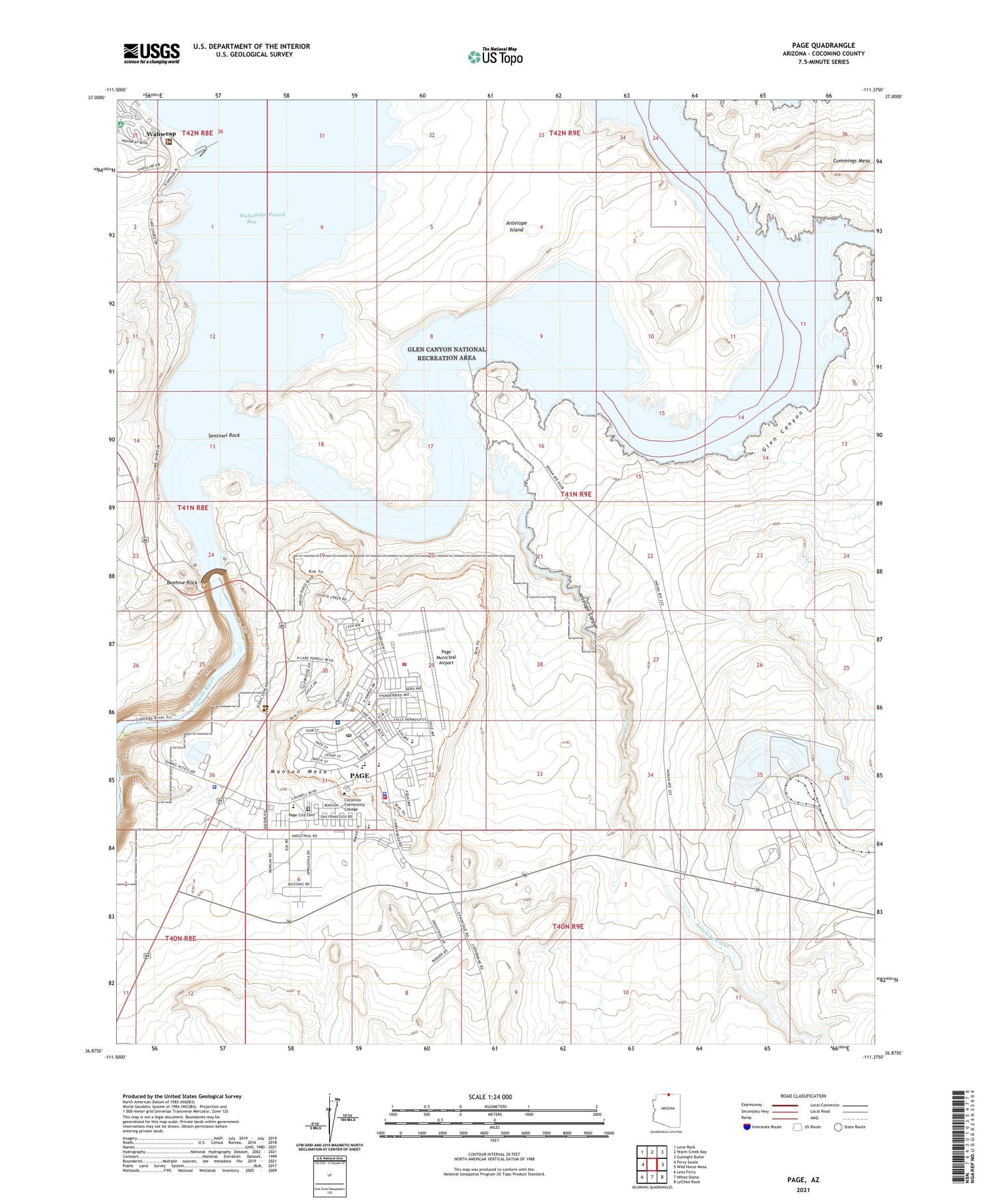Page Arizona US Topo Map Image