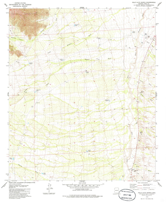 Classic USGS Palo Alto Ranch Arizona 7.5'x7.5' Topo Map Image