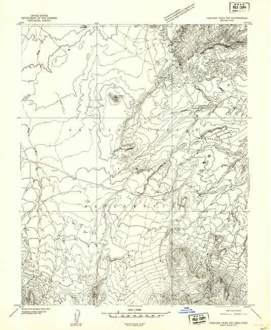 Classic USGS Cow Butte Arizona 7.5'x7.5' Topo Map Image