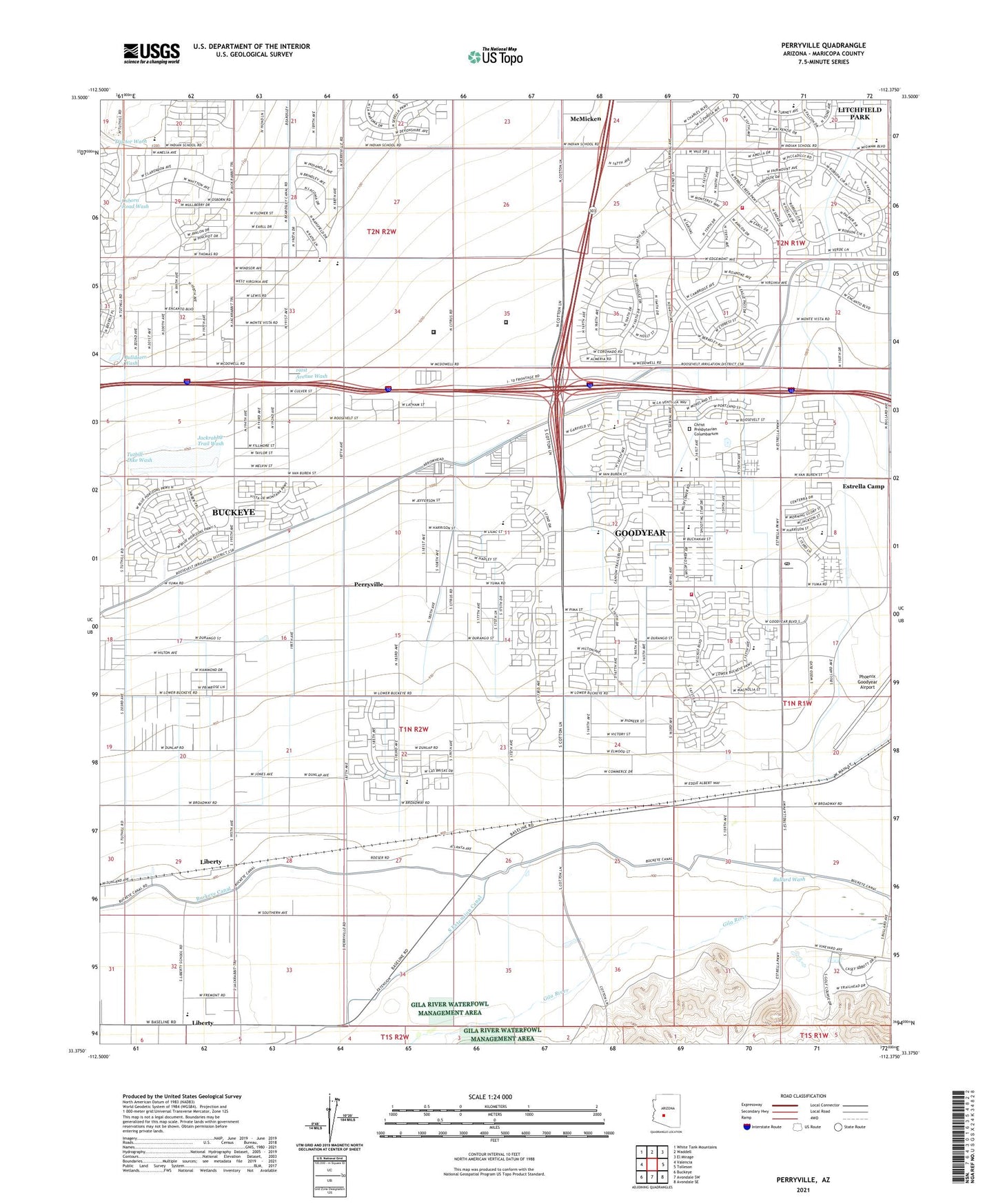 Perryville Arizona US Topo Map Image