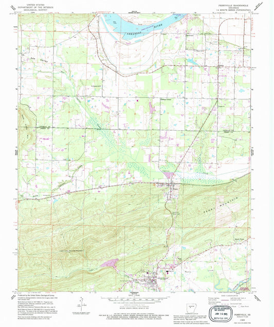Classic USGS Perryville Arizona 7.5'x7.5' Topo Map Image