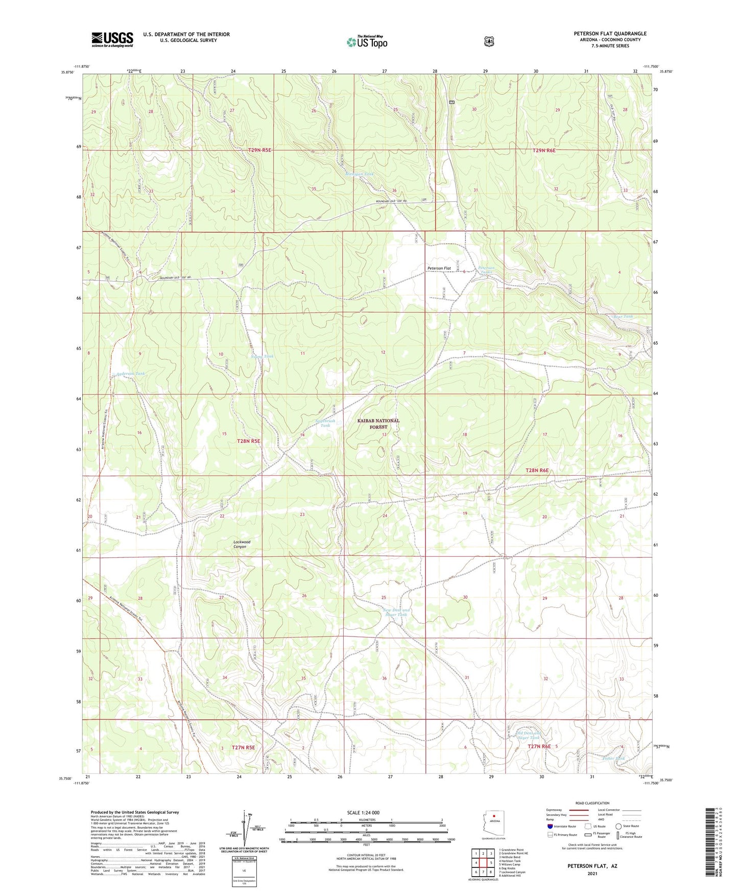 Peterson Flat Arizona US Topo Map Image