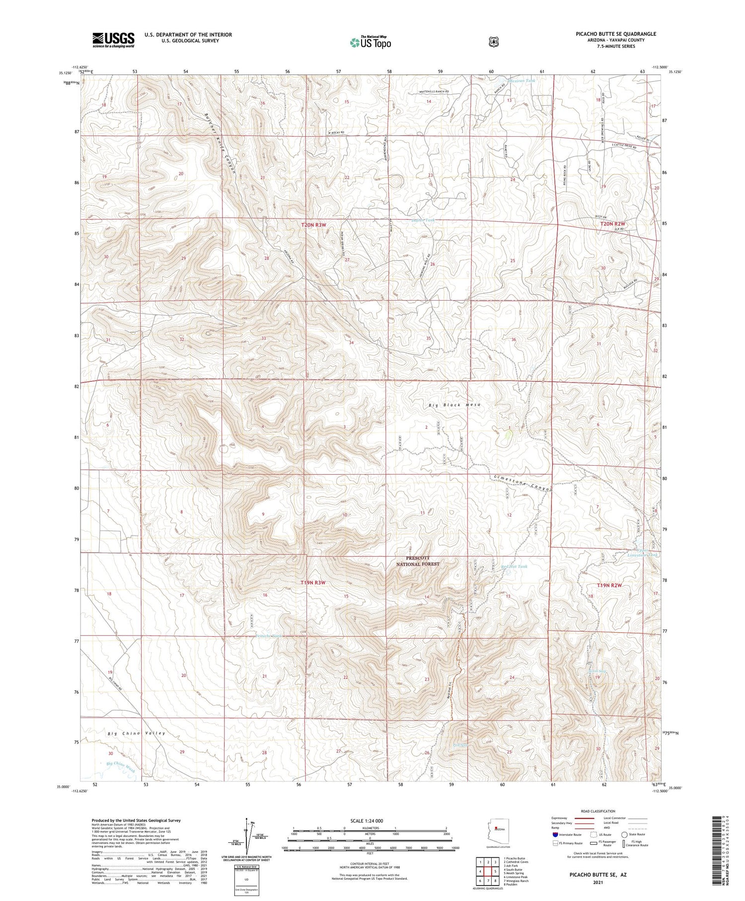 Picacho Butte SE Arizona US Topo Map Image