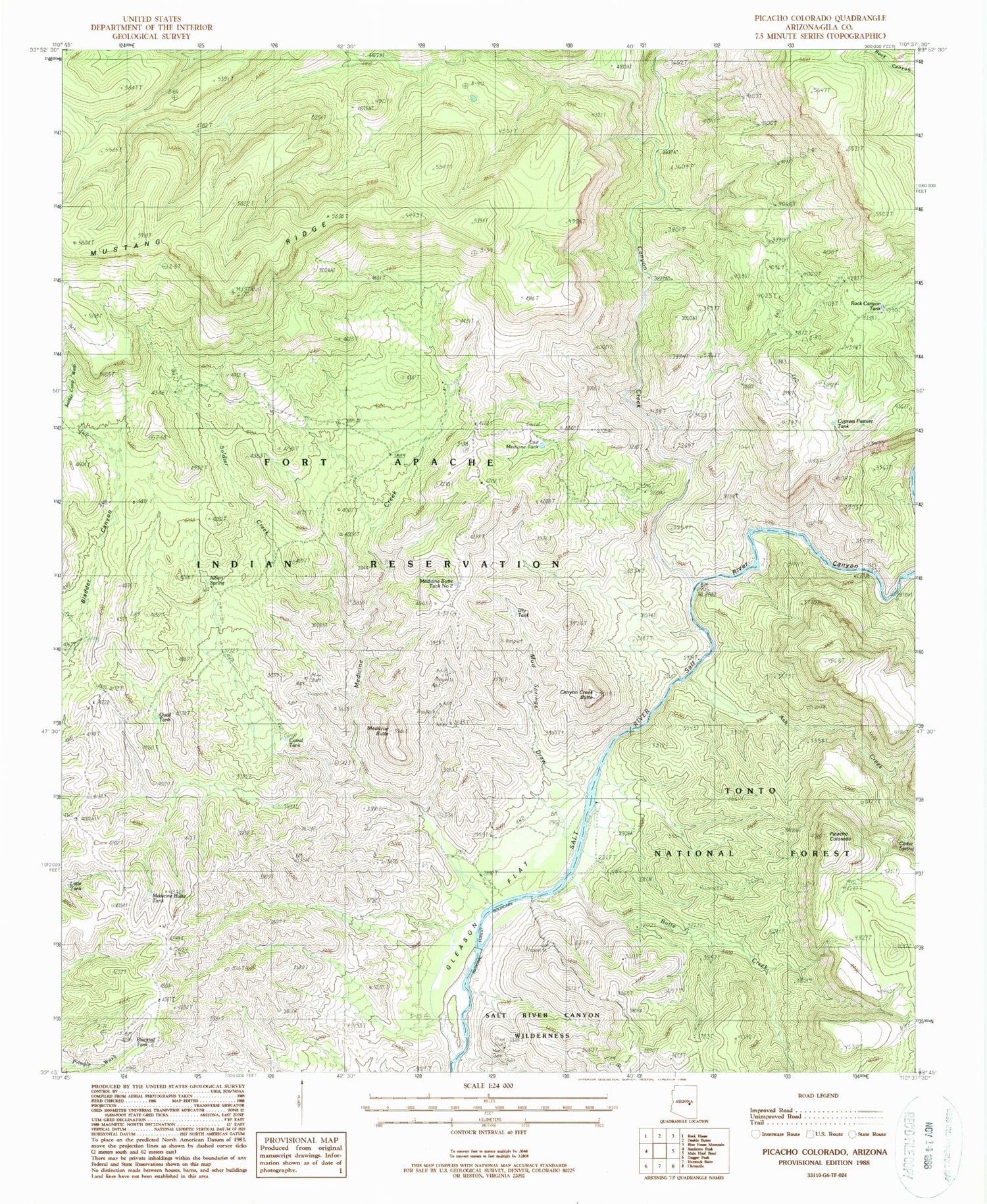 Classic USGS Picacho Colorado Arizona 7.5'x7.5' Topo Map Image