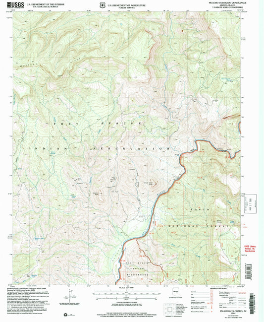 Classic USGS Picacho Colorado Arizona 7.5'x7.5' Topo Map Image