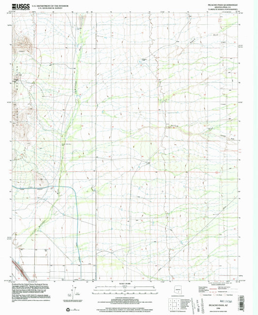 Classic USGS Picacho Pass Arizona 7.5'x7.5' Topo Map Image