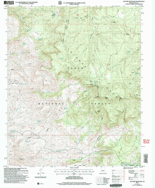 Classic USGS Picture Mountain Arizona 7.5'x7.5' Topo Map Image