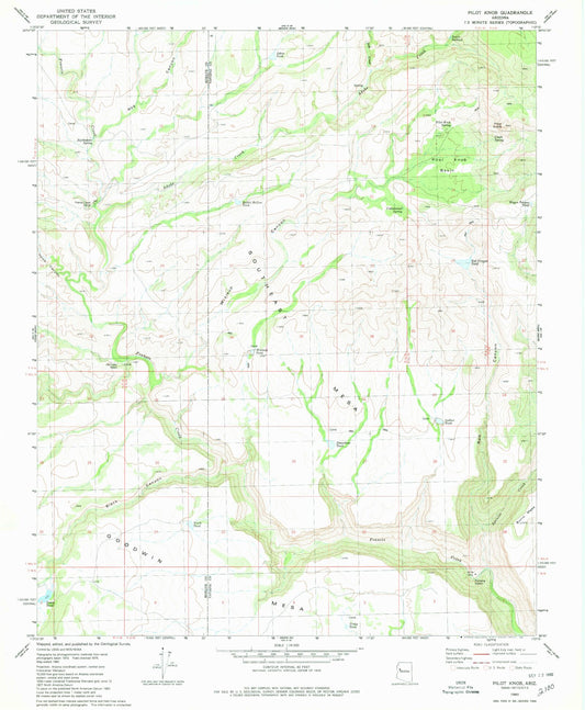 Classic USGS Pilot Knob Arizona 7.5'x7.5' Topo Map Image