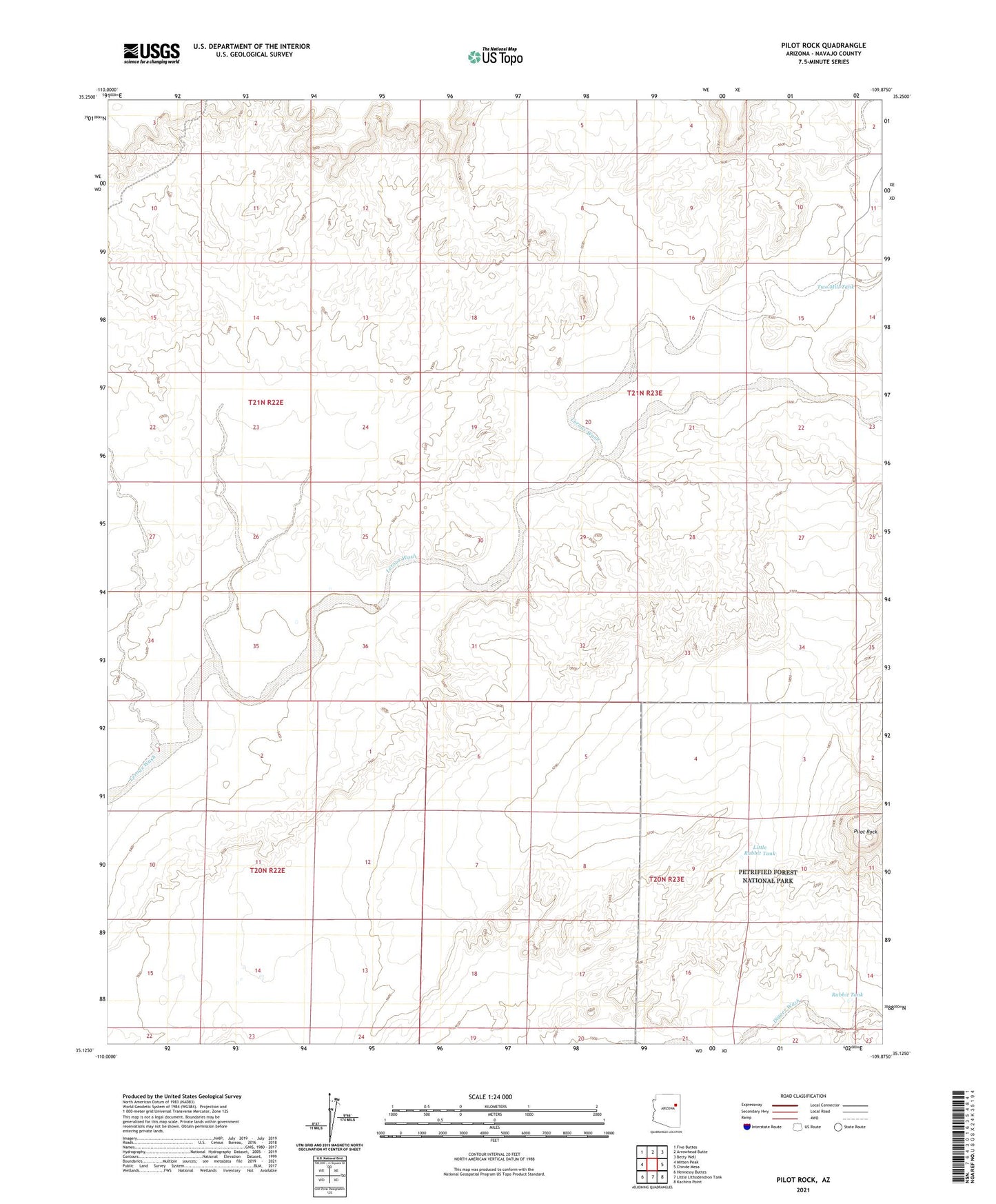 Pilot Rock Arizona US Topo Map Image