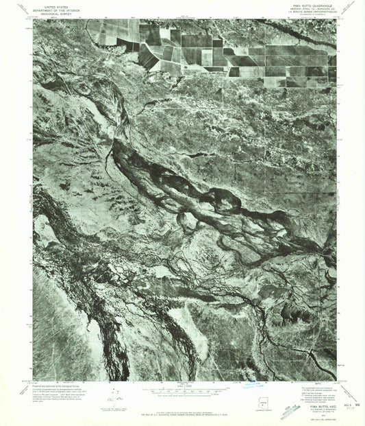 Classic USGS Pima Butte Arizona 7.5'x7.5' Topo Map Image