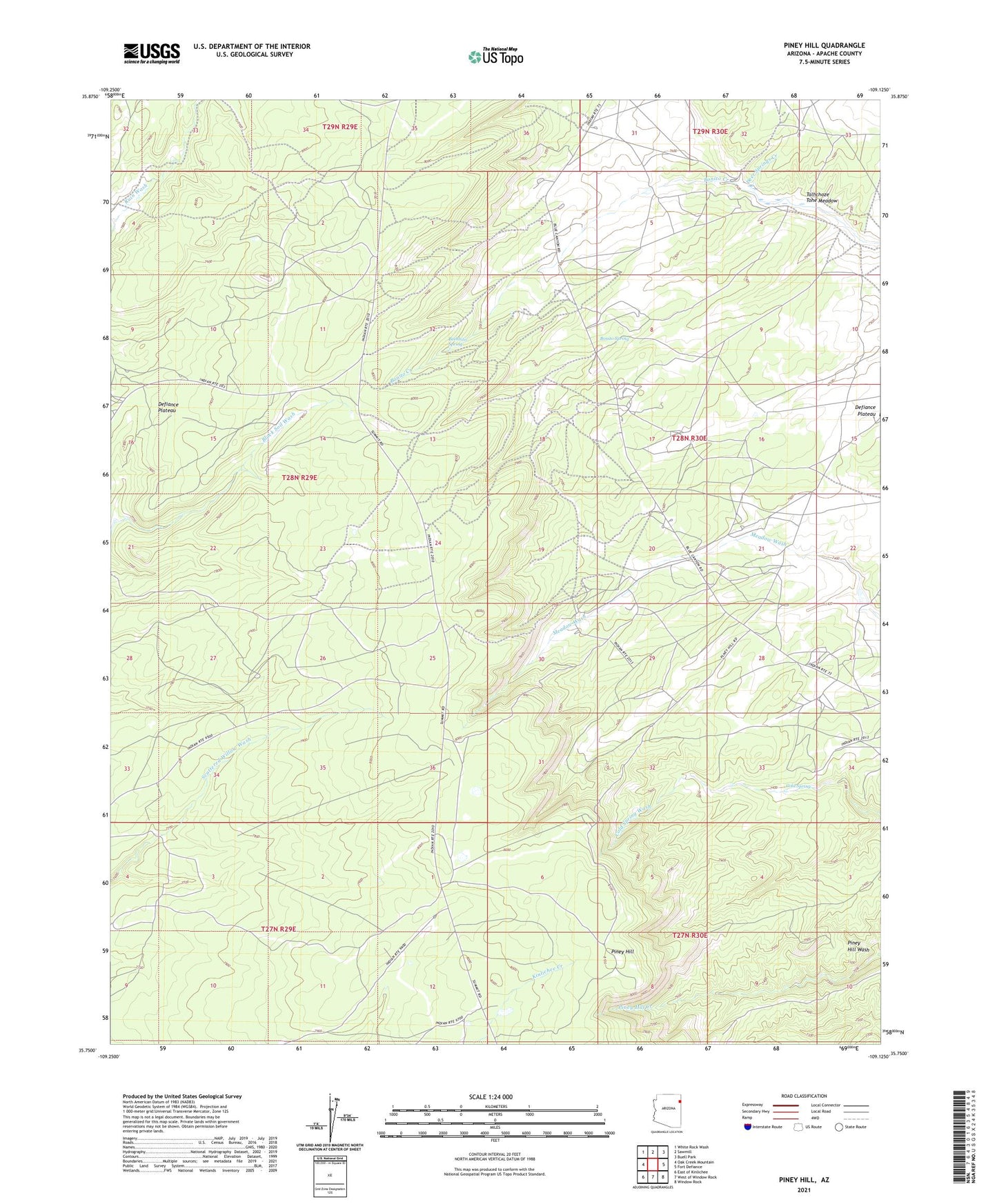 Piney Hill Arizona US Topo Map Image