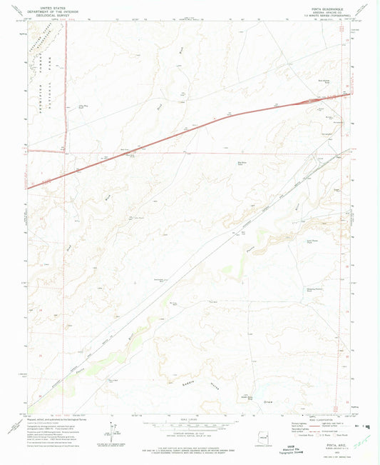 Classic USGS Pinta Arizona 7.5'x7.5' Topo Map Image