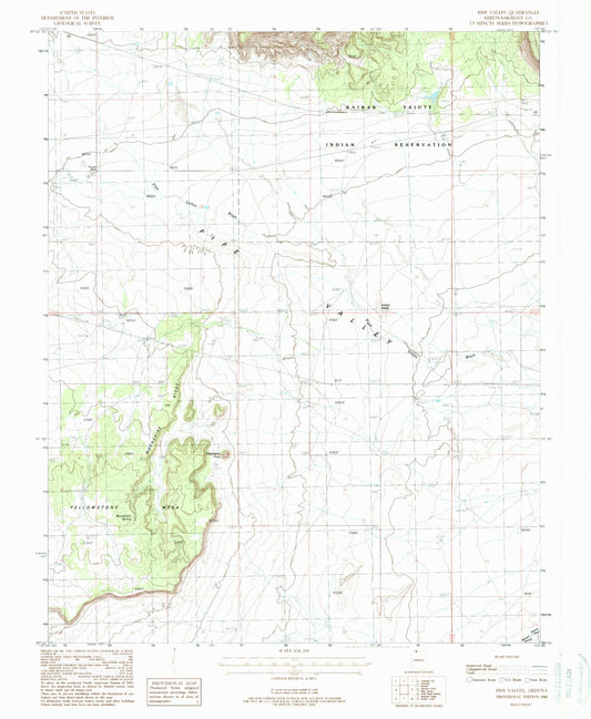 Classic USGS Pipe Valley Arizona 7.5'x7.5' Topo Map Image
