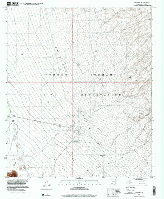 Classic USGS Pisinimo Arizona 7.5'x7.5' Topo Map Image