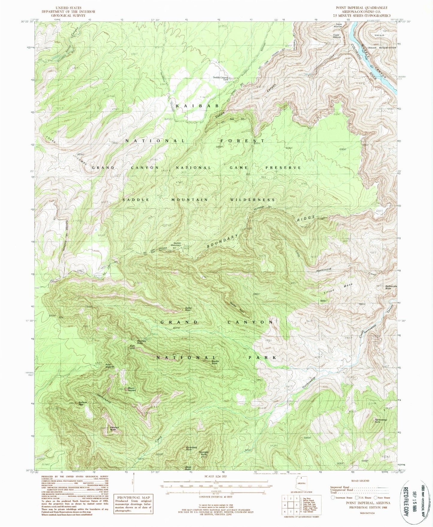 Classic USGS Point Imperial Arizona 7.5'x7.5' Topo Map Image