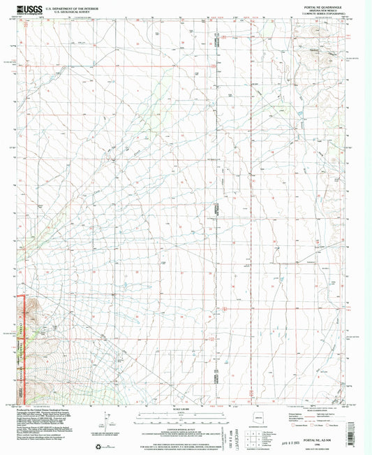 Classic USGS Portal NE Arizona 7.5'x7.5' Topo Map Image