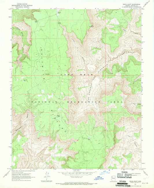 Classic USGS Price Point Arizona 7.5'x7.5' Topo Map Image