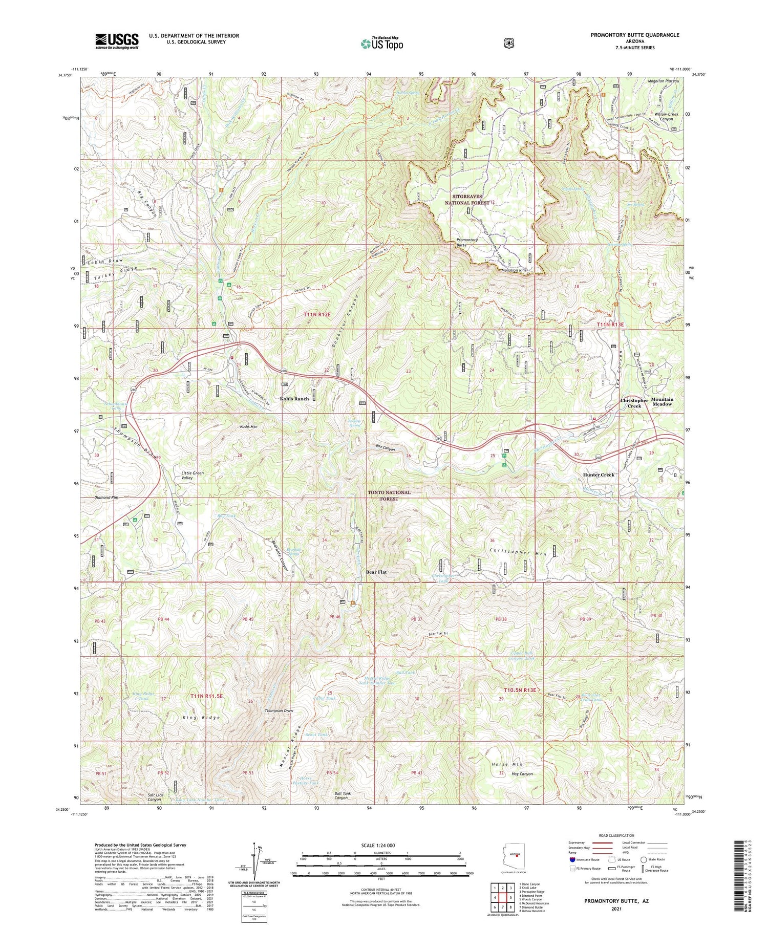 Promontory Butte Arizona US Topo Map Image