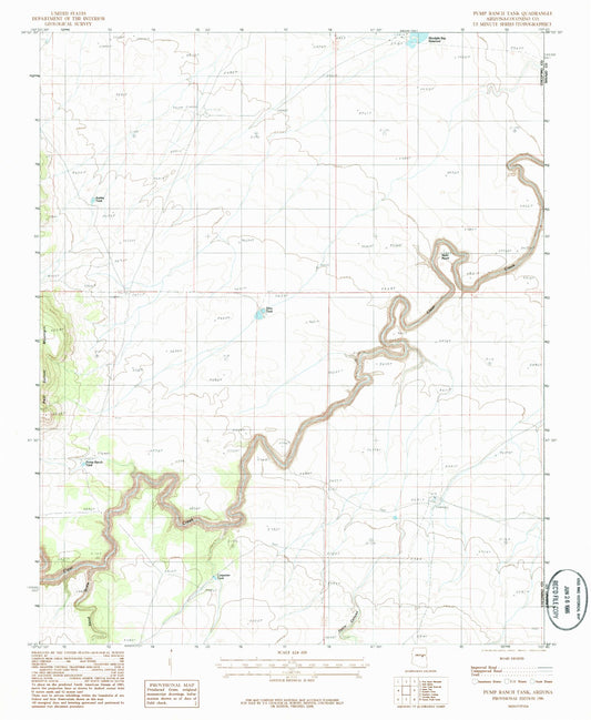 Classic USGS Pump Ranch Tank Arizona 7.5'x7.5' Topo Map Image