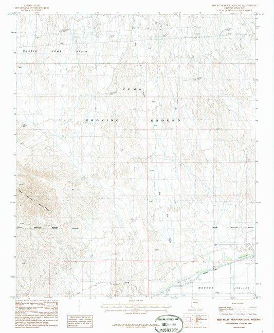Classic USGS Red Bluff Mountain East Arizona 7.5'x7.5' Topo Map Image