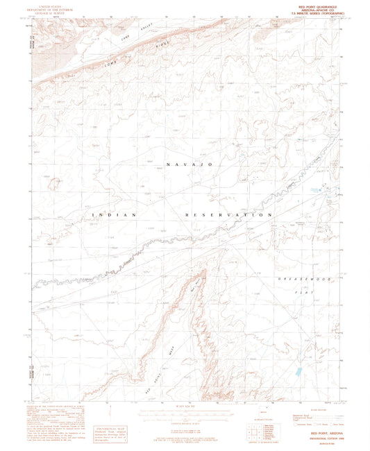 Classic USGS Red Point Arizona 7.5'x7.5' Topo Map Image