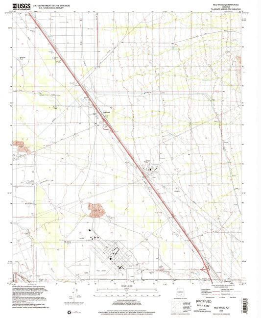 Classic USGS Red Rock Arizona 7.5'x7.5' Topo Map Image