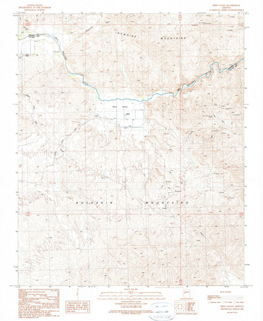 Classic USGS Reid Valley Arizona 7.5'x7.5' Topo Map Image
