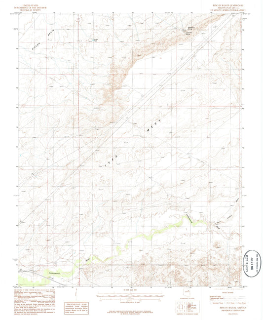 Classic USGS Rincon Ranch Arizona 7.5'x7.5' Topo Map Image