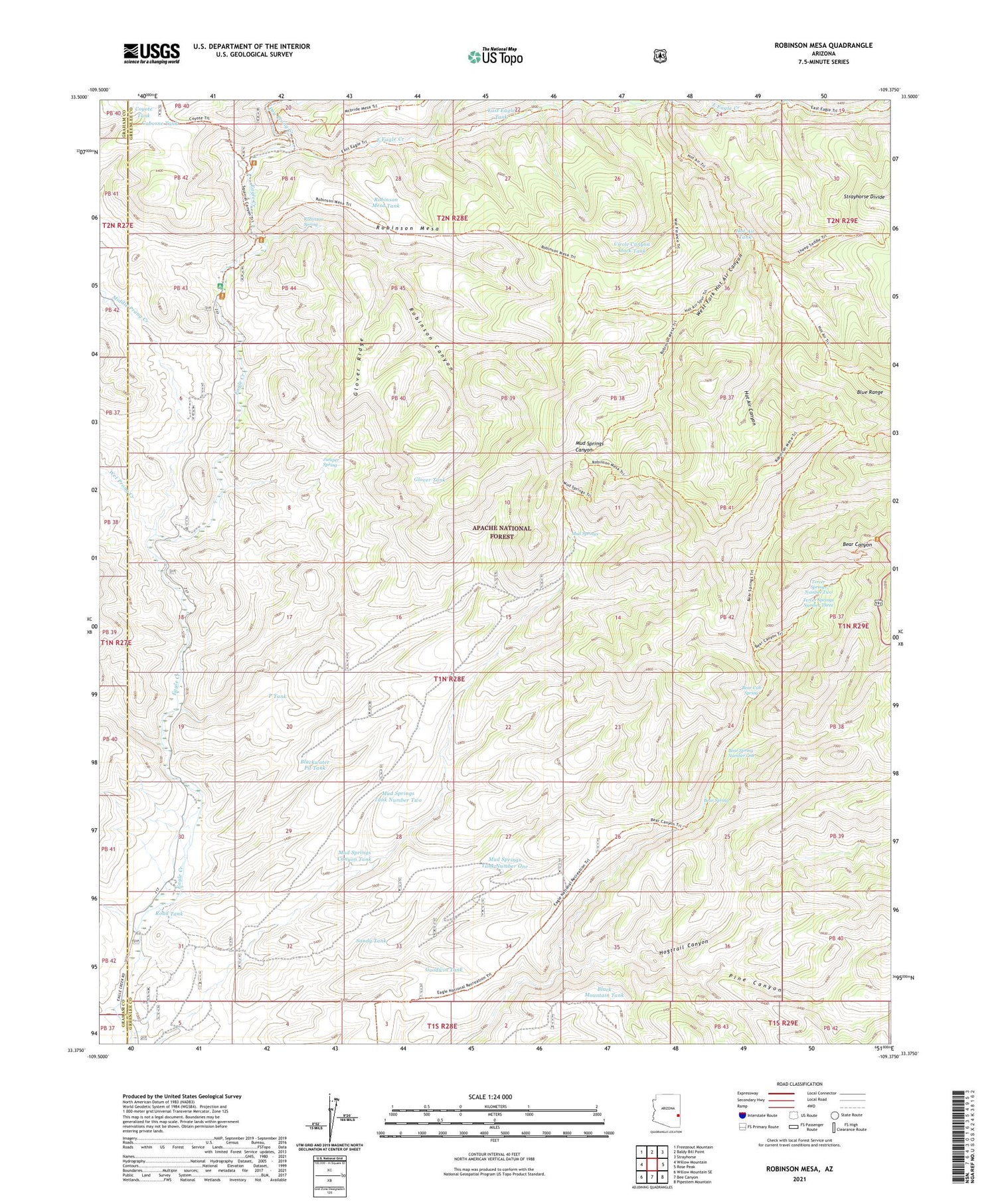 Robinson Mesa Arizona US Topo Map Image
