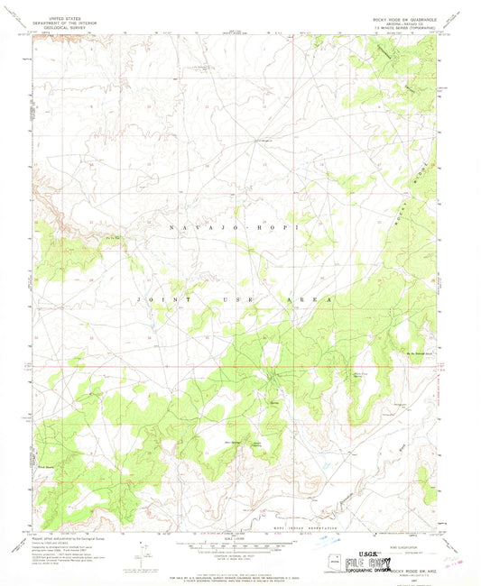 Classic USGS Rocky Ridge SW Arizona 7.5'x7.5' Topo Map Image