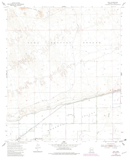 Classic USGS Roll Arizona 7.5'x7.5' Topo Map Image