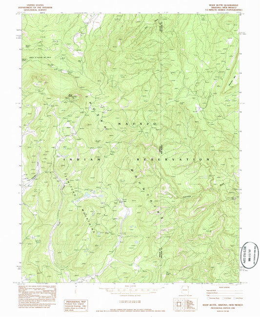 Classic USGS Roof Butte Arizona 7.5'x7.5' Topo Map Image