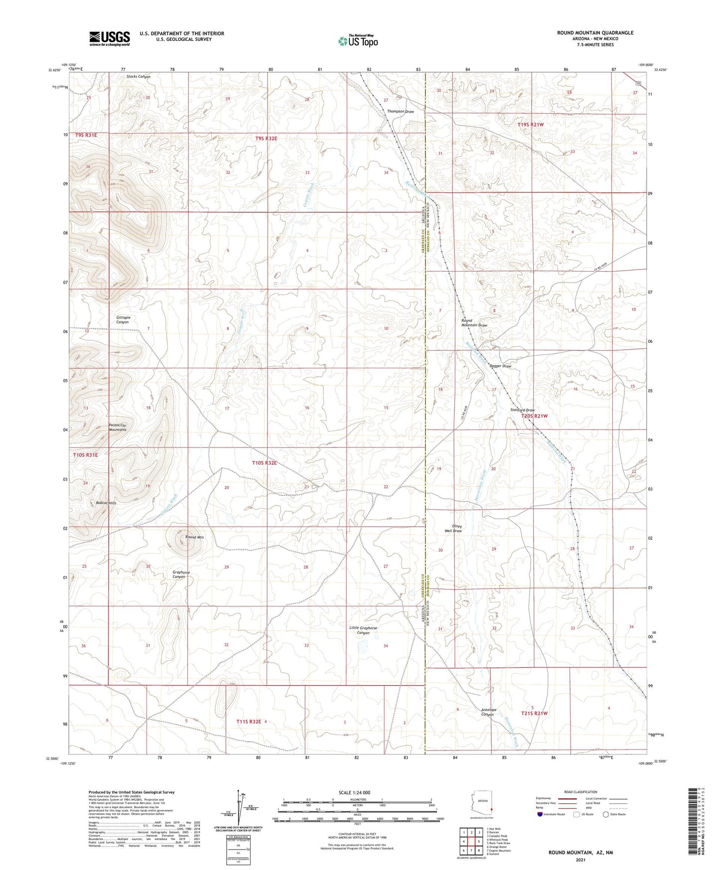 Round Mountain Arizona US Topo Map Image