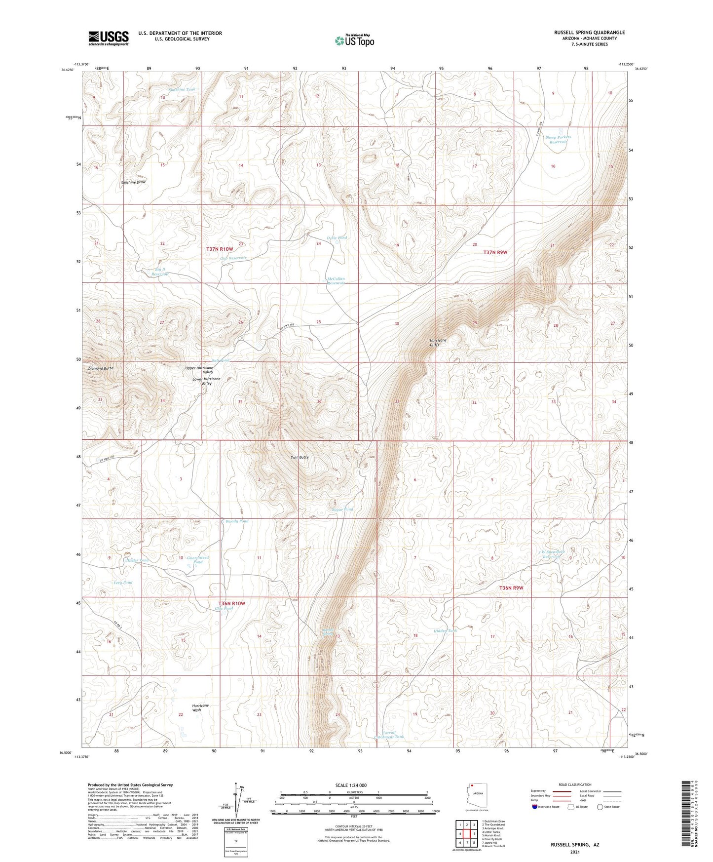Russell Spring Arizona US Topo Map Image