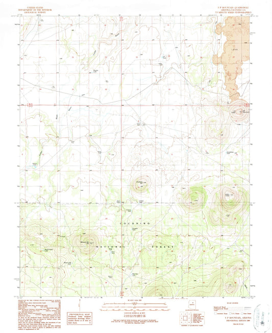 Classic USGS S P Mountain Arizona 7.5'x7.5' Topo Map Image