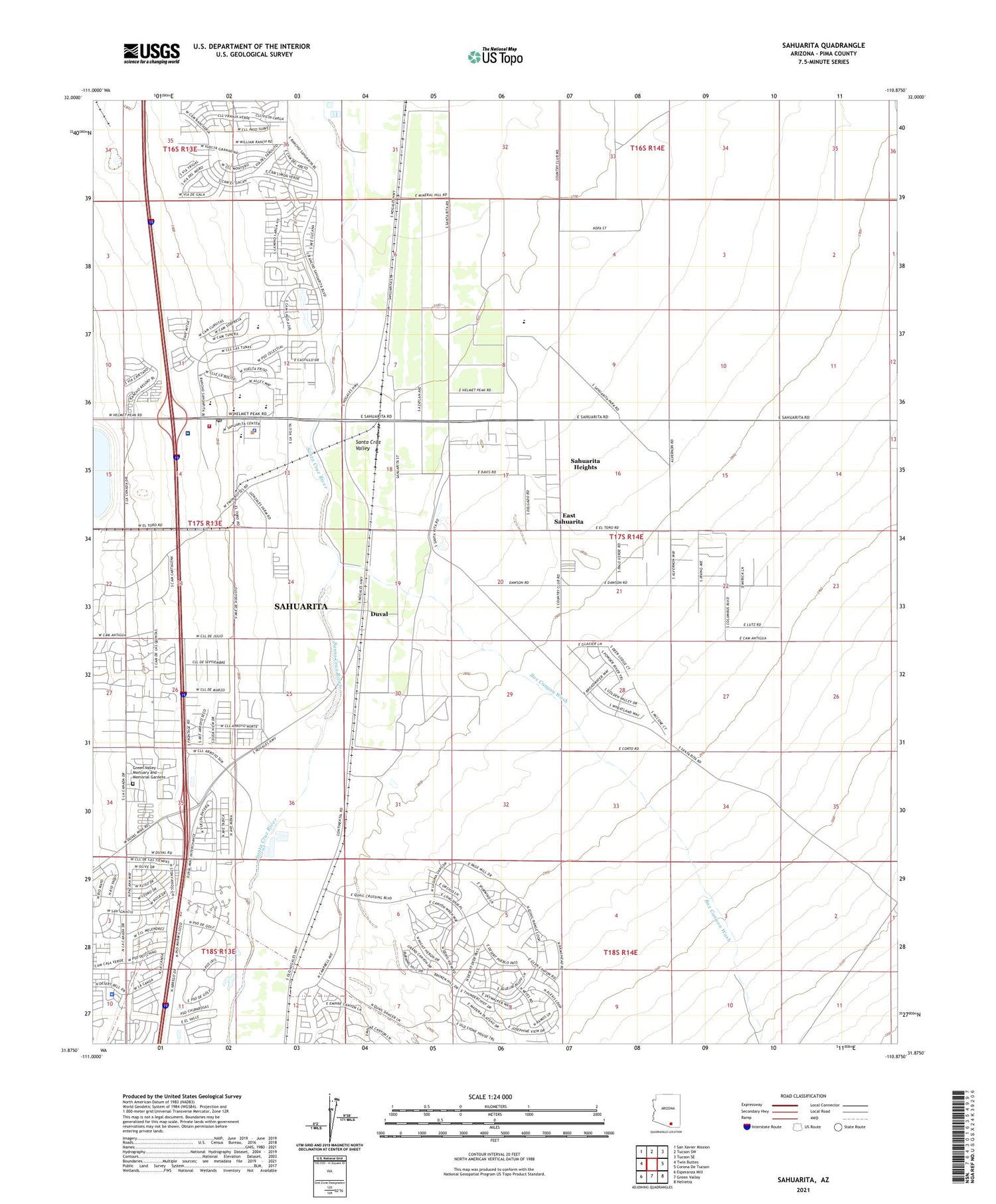 Sahuarita Arizona US Topo Map Image